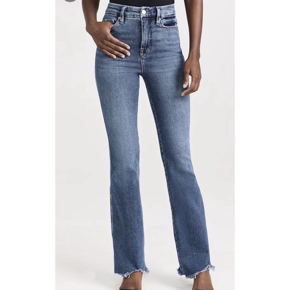 Good American Good Curve Bootcut Blue Denim Jeans Size 14 Inseam 33” NWT $111.00